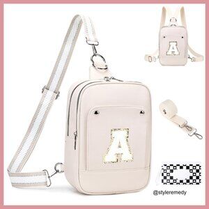 Faux Leather Crossbody Diaper Bag with Wipe Dispenser Convertible Straps